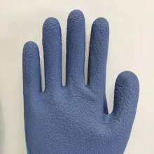 乳胶涂层工作手套，双面防水、防油、防滑、透气安全手套，适用于园艺和建筑行业。