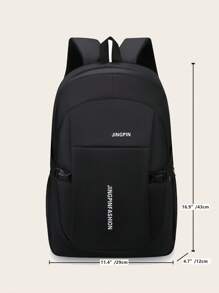 Durable Waterproof Large Capacity Backpack, Daily Backpack, Fashionable Travel Commuter Bag, Bookbag, Laptop Bag, Stylish Shoulder Bag, Travel Bag, Sports Bag, College Bag, Student Bag, College Business Bag, Outdoor Hiking Camping Sports Leisure Backpack - Black - View 8