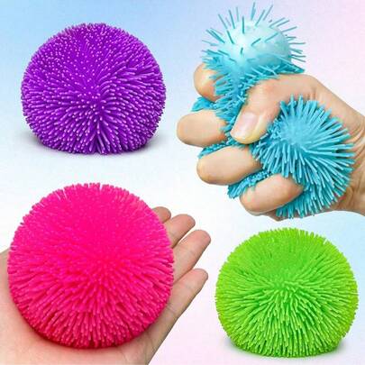 1/4pcs Colourful Puffer Squeeze Sensory Ball , Stress Toys, Stress Relief Toys & Squish Fidget Toys Sensory Balls For Goodie Bags Stuffed, Party Favours ,Squeeze Toy,Fidget Toys,Party Favors Birthday Gifts