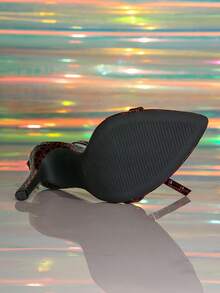 Jin Bei Qi Giày cao gót mũi nhọn quai da bóng cho nữ, giày cao gót màu đỏ rượu vang thanh lịch tối giản gợi cảm - Màu Đỏ Sâu - Xem 7