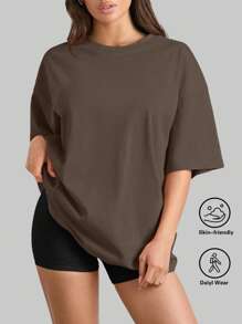 SUPEKYKO Women's Plus Size Short Sleeve T-Shirt - Loose Fit Active Top For Gym, Yoga & Casual Wear | All-Season Comfort