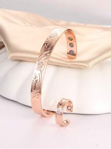 1PC/ Set Magnetic Copper Bracelet For Women Men, Plain Design Copper Cuff Bracelet, Copper With 6pcs Magnets, Copper Ring For Men, Adjustable Magnetic Bangles Jewelry Gifts