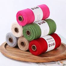 2mm Hollow Cotton Yarn For DIY Crochet Bags, Handmade Knitting, Hats, Round Cord, Pearl Yarn - Multicolor - View 5