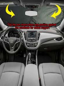 1pc Black Angry Eyes Car Sun Visor, Car Interior Accessory, Window Sunshade, Windshield Sunshade, Made Of Polyester Fiber, Suitable For Most Vehicles, Great Gift For Family And Friends - Black - View 9