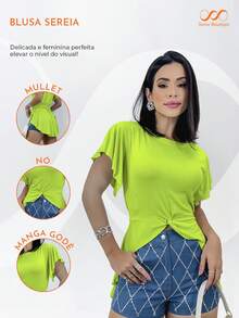 Swisz Women T-Shirts - 青檸色 - 查看 5