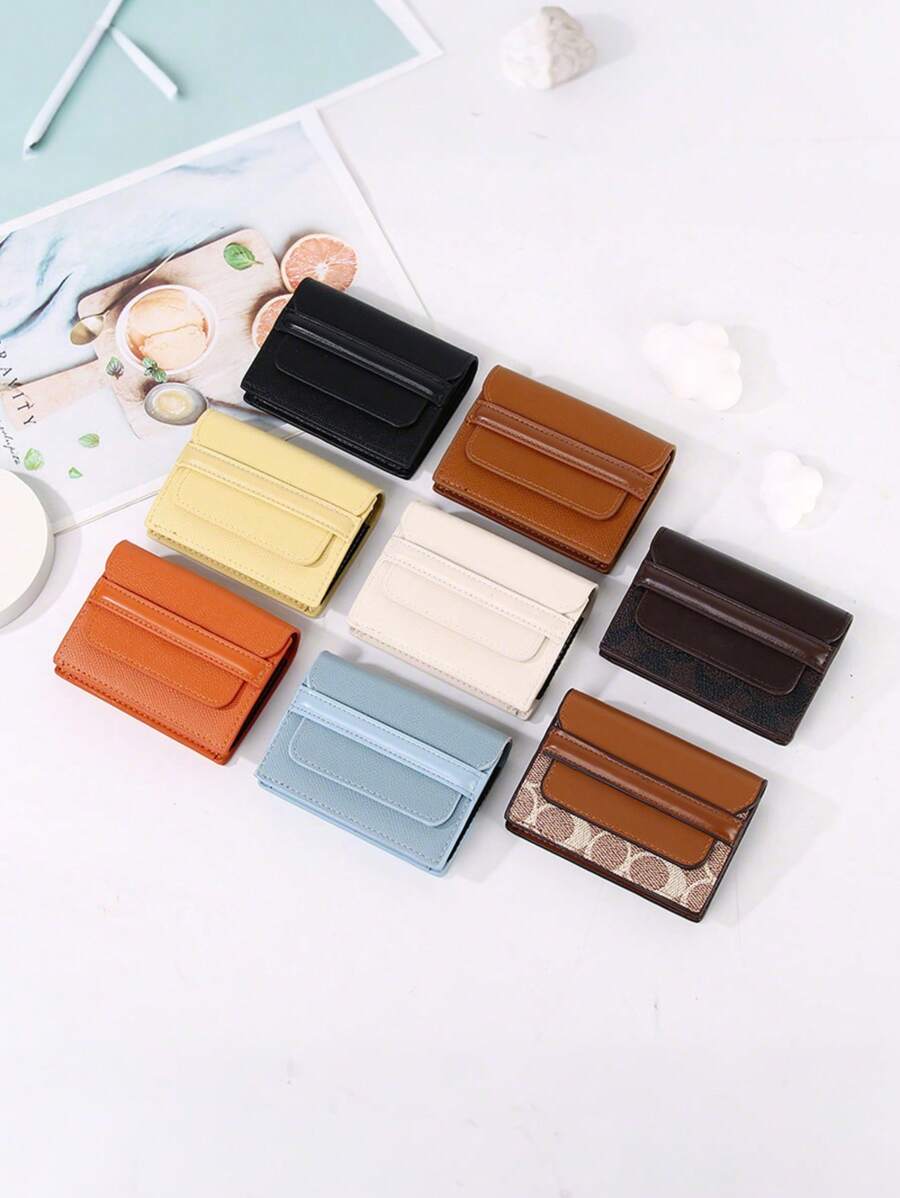 محفظة جلد طبيعي للنساء، محفظة صغيرة ذات تصميم بسيط وأنيق، مزودة بفتحات متعددة للبطاقات، مضادة للمغناطيس وسعة كبيرة