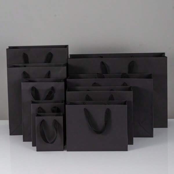 10pcs Kraft Paper Bags, Suitable For Shopping, Wedding Gifts, Birthday Party, Portable & Multi-Functional, Black Marble Texture Paper Bags