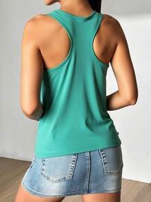 TOP RAIK  sin mangas color azul con diseño ajustado y estilo casual. Ideal para temporadas cálidas.  Poliéster    PRIMAVERA - VERANO - Azul menta - Ver 2
