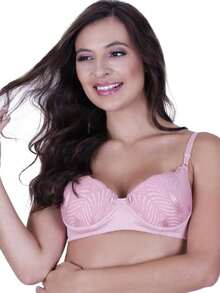 Sutiã básico Bojo de renda - Rosa Bebê - Visão 3