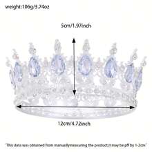 1 Peça Coroa Nupcial Elegante de Luxo, Estilo Barroco, Coroa Redonda com Pingente de Borla de Strass de Vidro, Acessório de Cabelo para Casamento Feminino, Presente para Noiva e Dama de Honra - Coroa de Cabelo Encantadora, Acessório Essencial para Fantasia de Halloween e Celebração de Feriados/Aniversário