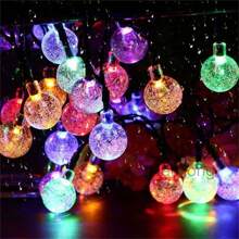NetHong Solar Powered String Lights LED Retro Bulb Fairy Ball Hangin Lamp Outdoor Garden Decor UK - 彩色 - 查看 2