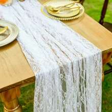1 pieza Mantel de encaje de estilo vintage americano country, unicolor, adecuado para bodas, fiestas, estilo nórdico - Multicolor - Ver 13