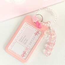 Milk Blue Card Sleeve Slide-Cover Keychain Card Holder, Meal Card DIY Cute Card Sleeve,For School Supplies,Back To School - Multicolor - View 2