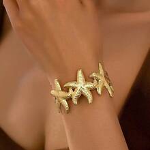 1pc Fashionable Minimalist Metallic Sea Star Linked Adjustable Bangle Bracelet For Women - Gold - View 15