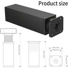 4个可调节橱柜腿，0-20毫米高度可调桌腿，铝合金厨房沙发家具可调节腿 - 黑色 - 查看 10