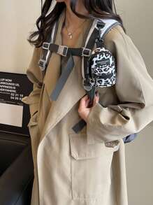 Mini Pouch, Small Canvas Coin Purse Wallet, Travel Tactical Bag For AirPods, Earphones, Galaxy Buds, Coins, Keys, Paper Money, Zebra, Leopard, Cow, Cherry, Daisy Print - Multicolor - View 7