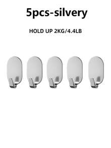 5 cái/10 cái/20 cái Móc màu trắng, đen, bạc, keo dính chắc, không đục lỗ, cửa nhà bếp và phòng tắm, móc gắn tường, không để lại dấu vết, móc dính, móc chịu lực - Nhiều màu - Xem 17