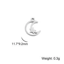 Set de 5 piezas/paquete de mini colgantes de acero inoxidable con diseños de cruz, corazón, estrella y lazo, elementos versátiles, minimalistas y de moda, accesorios hechos a mano DIY adecuados para collares, pulseras, aretes, accesorios para el cabello y dijes para bolsos