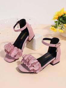 Mädchen Sandalen, Klettverschluss mit Strass Schnalle, Koreanischer Prinzessin Sommerstrand Schuhe, High Heel, rote Aufführungsschuhe für Kinder in Größeren Größen