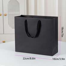 10个牛皮纸袋，适用于购物、婚礼礼物、生日派对、便携多功能、黑色大理石纹理纸袋