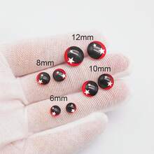 30Pcs Mixed Cartoon Bear Eyes Glass Cabochons Flat Back - Cute Animal Eyes With Stars Pattern, DIY Craft Supplies For Jewelry, Resin, Nails (6mm 8mm 10mm 12mm)