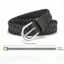 1 件女士编织复古腰带，适合休闲裤裙、紧身女士无孔皮带秋季、秋季、万圣节 - 多色 - 查看 8