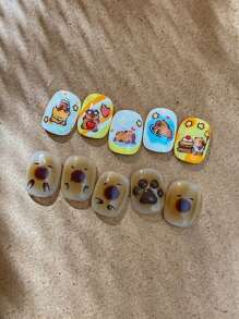 1 conjunto de adesivos de arte para unhas com expressão de desenho animado de capivara fofa, adesivos decorativos multicombinados