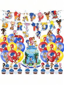 Disney Christmas Decoration Party Set Anime Figure Image Birthday Party Scene Decoration Banner Cake Topper CupCake Toppers Hanging Swirls Party Gifts