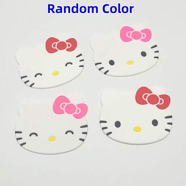 Sanrio 6Pcs /4Pcs /2Pcs/1pc Kawaii Hello Kittys Creative Cup Mat Cartoon PVC Soft Adhesive Office Coffee Anti Slip Mat Home Dining Table Heat Insulation Pad(Random Color Ship)