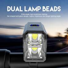 1 件超亮 USB 可充电自行车灯，强力自行车前灯，5 种灯光模式，易于安装，适合男女儿童公路山地自行车 - 黑色 - 查看 6