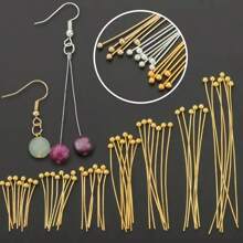 200pcs DIY Jewelry Making Headpins, 16mm-40mm Sizes Ball Pins, Bendable & Cuttable Beading Needles, Suitable For Jewelry Making And Sewing Supplies, Round Head Pins, Earring & Pendant Connectors, Cuttable Beading Pins, Bracelet & Necklace Decorative Pins, Can Replace Eyepins As Bead Piercing Connectors