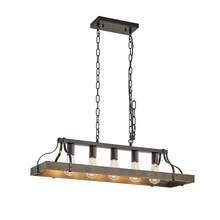 Black Gold Kitchen Island Pendant Light 5-Light Dining Chandelier, Farmhouse Industrial Retro Dining Room Lights, Iron Art Frame Adjustable Height Chain Pendant Light, E26 Base Max 60W (Bulbs Not Included), Linear Hanging Light For Kitchen Island/Dining Table/Breakfast Bar/Dining Area Home Interior Decor - 5-Ánh sáng - Xem 10