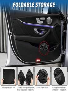 1pc Black Angry Eyes Car Sun Visor, Car Interior Accessory, Window Sunshade, Windshield Sunshade, Made Of Polyester Fiber, Suitable For Most Vehicles, Great Gift For Family And Friends - Black - View 10