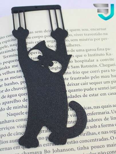 Marca Página Gato Estiloso em 3D