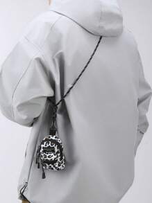 Mini Pouch, Small Canvas Coin Purse Wallet, Travel Tactical Bag For AirPods, Earphones, Galaxy Buds, Coins, Keys, Paper Money, Zebra, Leopard, Cow, Cherry, Daisy Print - Multicolor - View 11