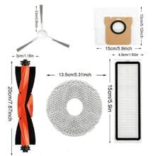 Juego de 15 piezas de repuesto para Xiaomi Mijia Omni Robot X10+/Dreame S10 Pro/Dreame L10s Ultra - Incluye 1 cepillo principal, 2 cepillos laterales, 2 filtros HEPA, 2 bolsas de polvo, 6 paños de limpieza, 2 herramientas de limpieza