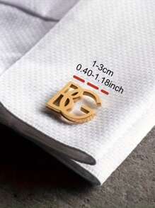 2pcs Customized Stainless Steel Overlapping Letter Cufflinks - Fashionable And Stylish, Personalized Business Accessory, Suitable For Work, Casual Wear, Weddings, Birthdays, Graduations Or Corporate Events