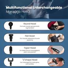 RAF Portable Rechargeable Fascia Massage Gun With 4 Replaceable Massage Heads, Deep Tissue Relaxation, USB Charging, Lithium Battery, Sports And Outdoor Electronics Accessories