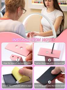 1 Đèn chiếu sáng hình trăng lưỡi liềm 3 màu, nhiệt độ màu 10 mức, công tắc nút bấm di động, đèn LED chiếu điểm chăm sóc mắt cho bàn làm việc tại nhà, tự làm móng và lông mi, trị mụn - Nhiều màu - Xem 7