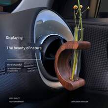 One Set, , Solid Wood C-Shaped Car-Mounted Flower Vase, A Car Console Air Outlet Flower Vase, A Hydroponic Flower Pot, Artistic Car Accessories, Car Flower Vase, Small Flower Vase, Daily Good Mood, Scented Flower Vase, Car Essential Items, A Gift For Dad, A Gift For Mom, A Gift For A Friend, A Gift For A Girlfriend, A Gift For A Boyfriend, A Souvenir, A Gift, Birthday Gift, - Multicolor - View 6