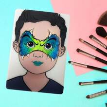 1/2 piezas Tablero de práctica de maquillaje, Plantilla de entrenamiento de maquillaje facial, Plantilla de práctica de pintura, Plantilla de maquillaje, Tablero de rostro con párpado doble, Pintura facial de plástico con párpado doble, para útiles escolares, de vuelta a la escuela