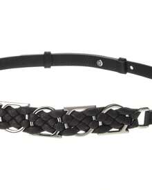 Ferragamo Braided Leather Belt - 黑色 - 查看 3