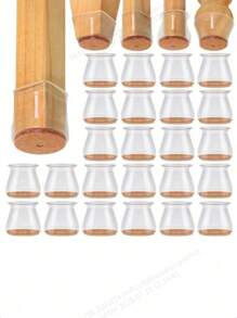 4/8/16/24 件圆形椅腿地板保护垫 - 消除地板噪音，防止刮擦，滑动顺畅 - 硅胶结构，柔软毡垫，轻柔接触地板，保护地板、桌椅腿