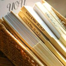 10/20/50pcs Personalized Engraved White Folding Hand Fans, Elegant Polyester Abanicos For Weddings, Bridal Showers, Birthdays, Christenings, No Electricity Needed, Multipurpose, Durable, Decorative, Reusable, Refined, Fashionable, High-Quality, Colorful, Modern, Customized, Personalized, Unique, Ideal Gift For Him/Her