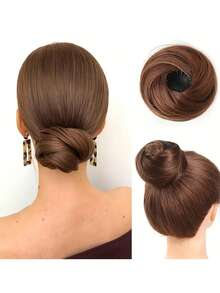 优雅女士发髻,接发 - 10 厘米(4 英寸)可延伸合成发,带夹子,耐热纤维,适合所有发质,可调节设计,适合所有女性日常穿着和派对发饰 - 彩色 - 查看 12