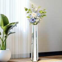UNHO 30" Tall Mirrored Floor Vase Silver Big Vases For Dried Flower Home Decorative - Silver - View 11