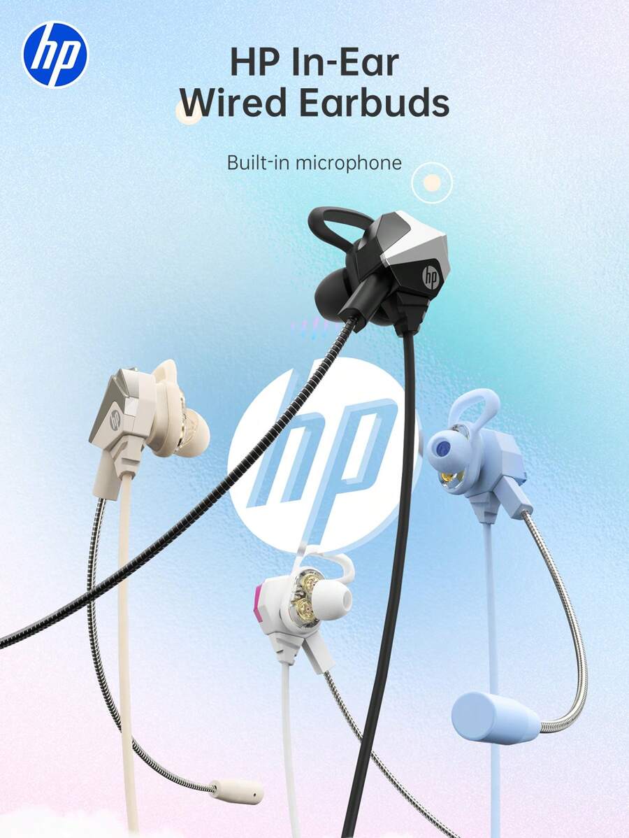 HP 有线耳塞，[超清晰通话无噪音] 耳机耳塞有线 3.5 毫米，入耳式耳机带麦克风，兼容 /iPad/Android/笔记本电脑/PC