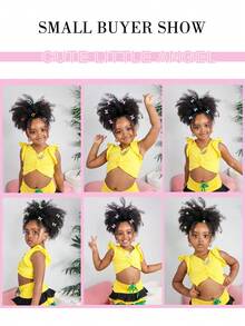 1 pieza Suave y lindo Coletero de 8 pulgadas para niños, banda elástica para el cabello con giro, tamaño mini, esponjoso y elástico, adecuado para niñas bebé - Negro - Ver 6