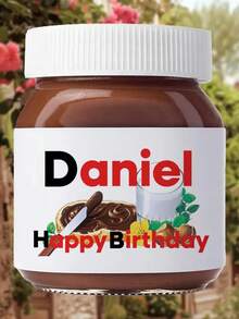 Customized Personalized Hazelnut Spread Label, Fully Customizable Template | DIY Label Printing Version, 1/2/4/8 Pcs Personalized Chocolate Hazelnut Spread Vinyl Stickers, Fun & Unique Hazelnut Gift, Birthday & Anniversary - Multicolor - View 5