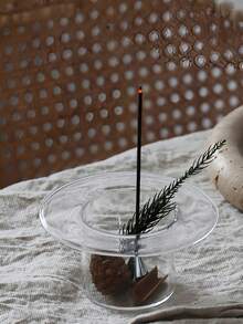 1pc Glass Incense Holder With Stainless Steel Incense Stick Holder, Yoga Studio & Tea House Decor - Multicolor - View 7